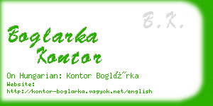 boglarka kontor business card